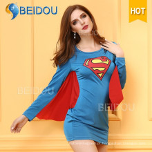 Fábrica de vestido de fantasia das mulheres japonês enfermeira Superman traje de Halloween Sexy